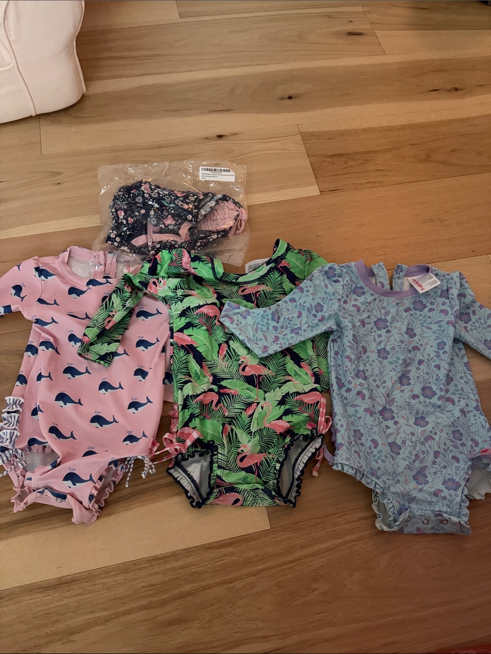 NWT 3T Rufflebutts Long sleeve rash guard bundle of 4